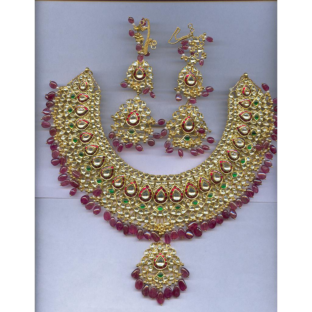 GOLD HALF SET ROUND KUNDAN GENERAL