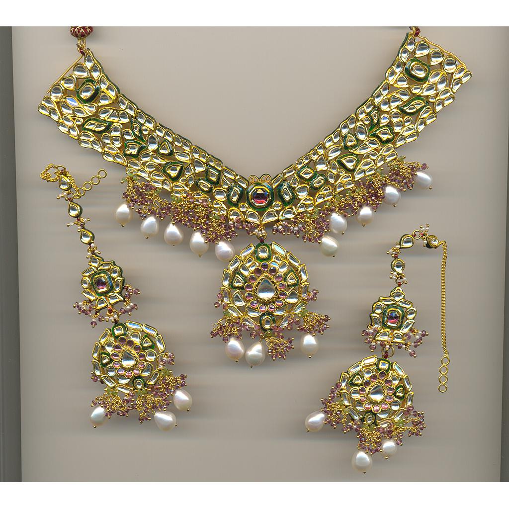 GOLD HALF SET ROUND KUNDAN GENERAL