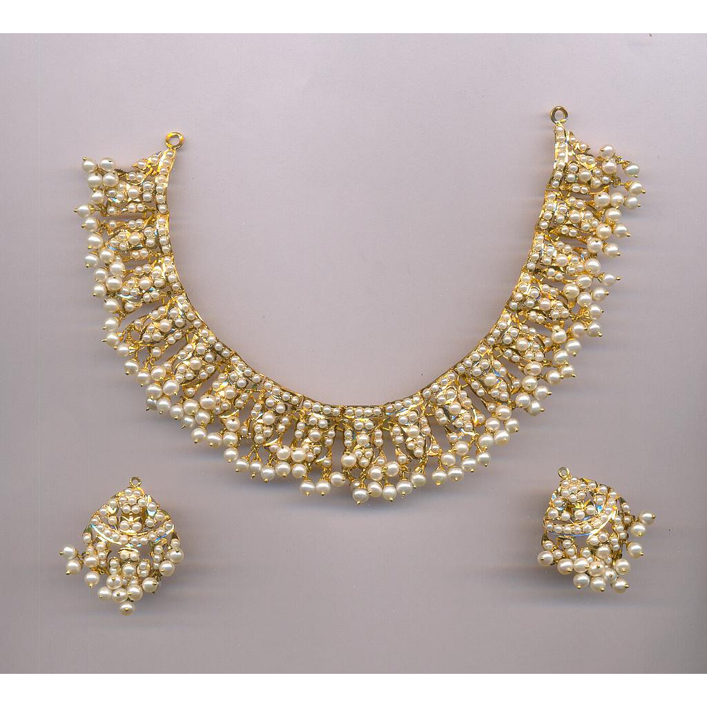 GOLD HALF SET ROUND REALSTONE FANCY