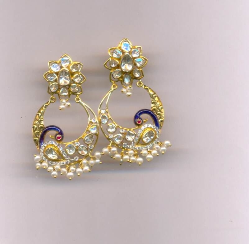 DIAMOND EARRING POLKI