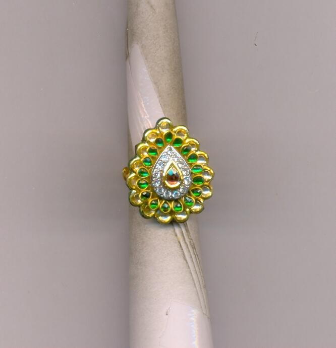 GOLD RING LADIES KUNDAN FANCY