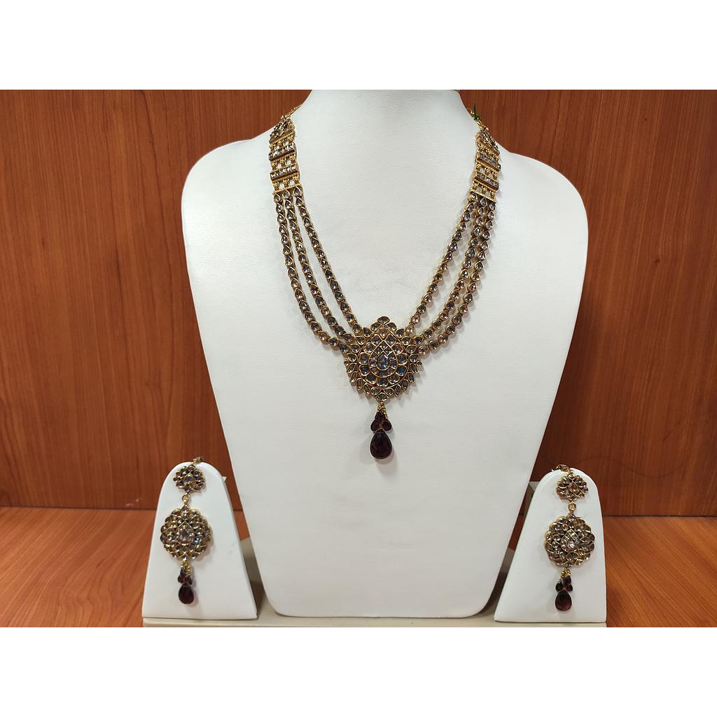 GOLD SET LONG KUNDAN